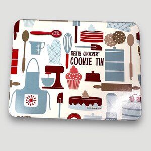 Betty Crocker Cookie Tin With Baking Print - Vintage Style Storage Container